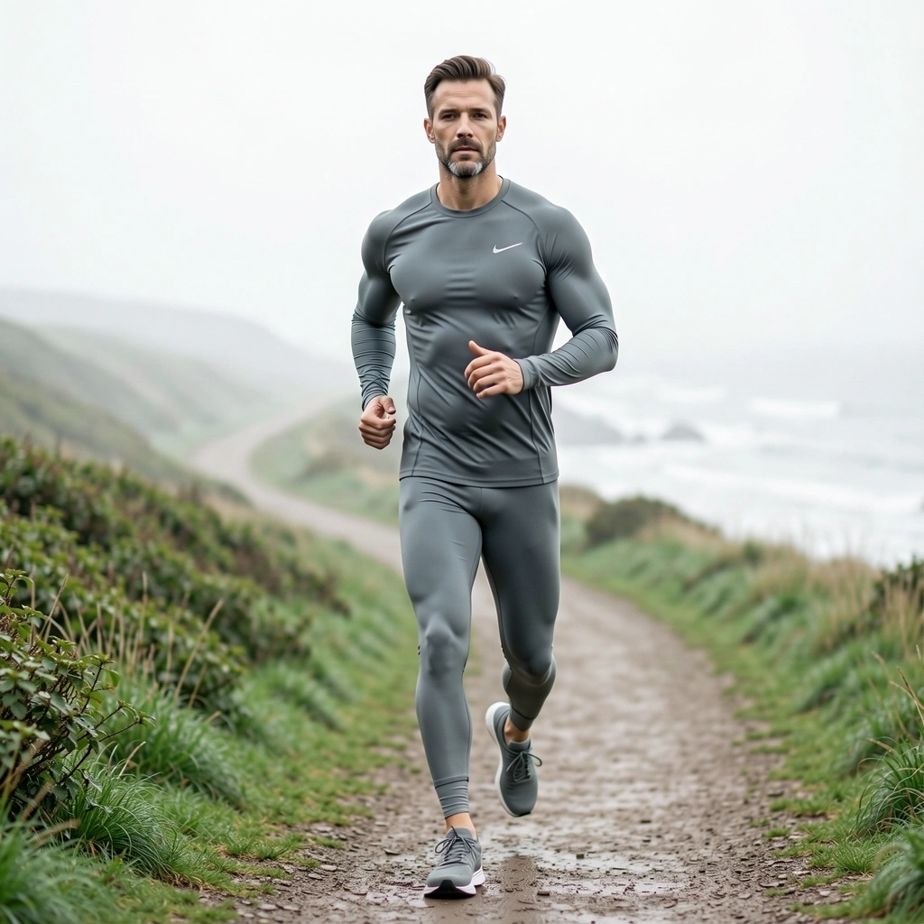 Man emphasizing active lifestyle